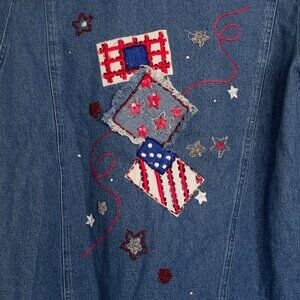 Vintage Susan Graver Style Denim Shirt Jacket